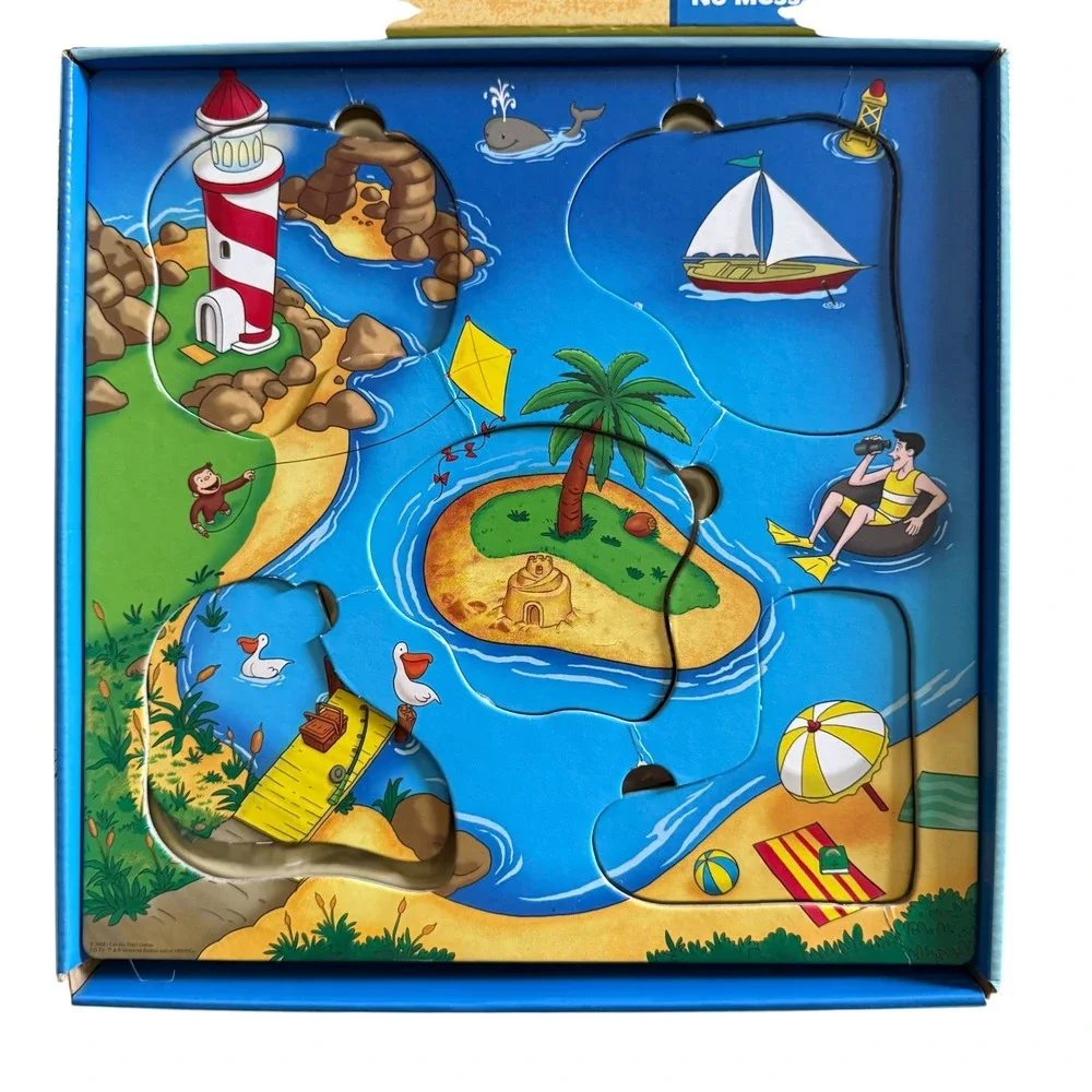 I Can Do That! Curious George Discovery Beach Game Kids Blue Scavenger Hunt Flaw